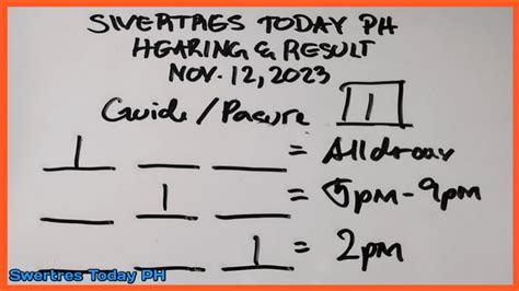 Swertres today pH hearing & result November 8, 2023 .